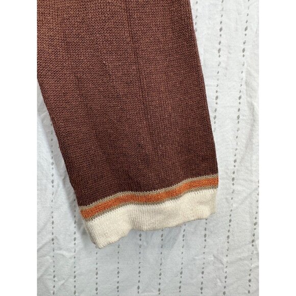 Of the Earth Unisex Cardigan Sz L Brown Full-Zip Cotton/Soybean Fiber Vegan Vtg - Picture 2 of 11